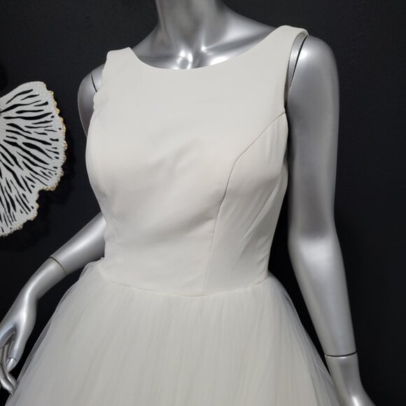 $1780~JUSTIN ALEXANDER~4/6~IVORY OFF WHITE FIT & FLARE BALLGOWN WEDDING DRESS - Picture 12 of 16